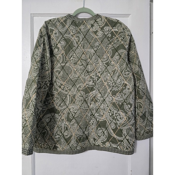 PROVENCE D'AMOUR xlarge REVERSIBLE Green FLORAL Quilted JACKET 100% Cotton - Picture 2 of 5